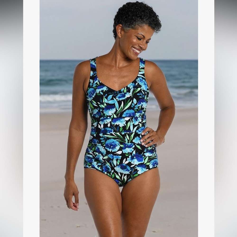 Maxine of Hollywood Dandelion Spa Shirre One Piece Swimsuit - 10